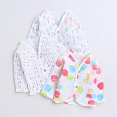 Polka Tots Soft Cotton Pack of 3 Full Sleeves Baby Jhablas