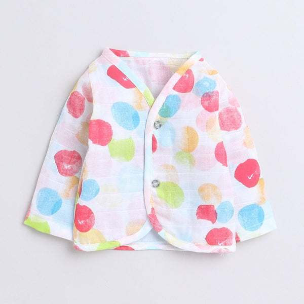 Polka Tots Soft Cotton Pack of 3 Full Sleeves Baby Jhablas