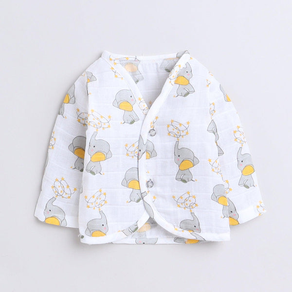 Polka Tots Soft Cotton Pack of 3 Full Sleeves Baby Jhablas