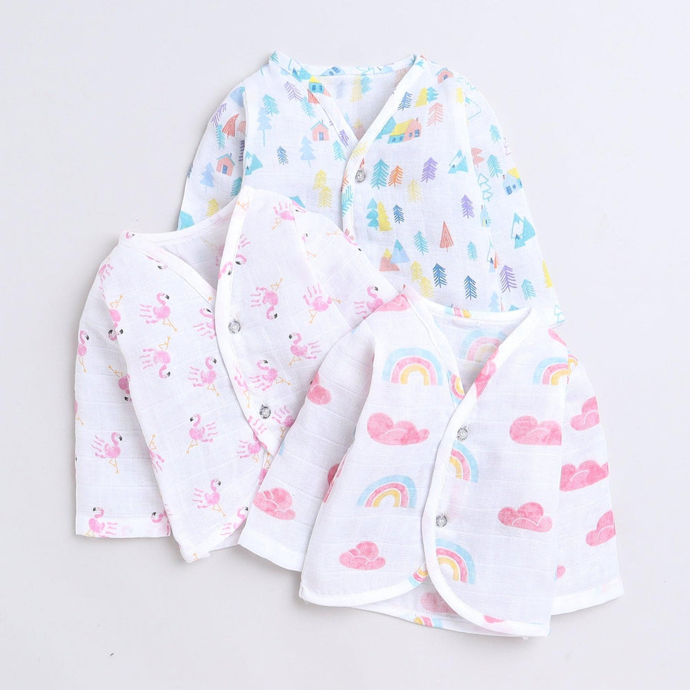 Polka Tots Soft Cotton Pack of 3 Full Sleeves Baby Jhablas