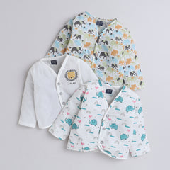 Polka Tots Soft Cotton Pack of 3 Full Sleeves Baby Jhablas