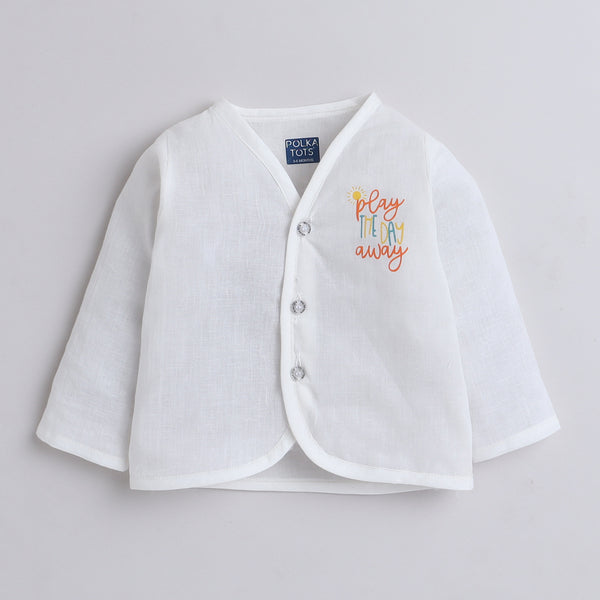 Polka Tots Soft Cotton Pack of 3 Full Sleeves Baby Jhablas