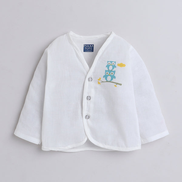 Polka Tots Soft Cotton Pack of 3 Full Sleeves Baby Jhablas