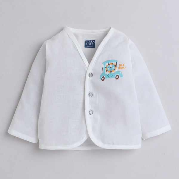 Polka Tots Soft Cotton Pack of 3 Full Sleeves Baby Jhablas
