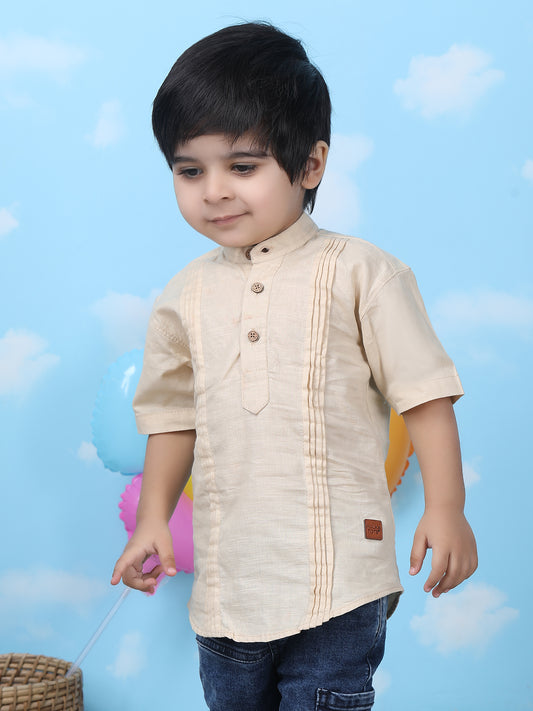 Polka Tots Half Sleeve Kurta - Cream