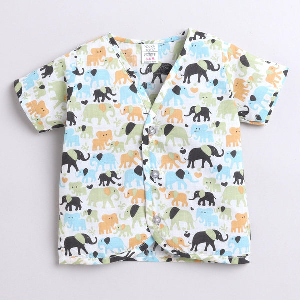 Polka Tots Soft Cotton Pack of 3 Half Sleeves Baby Jhablas