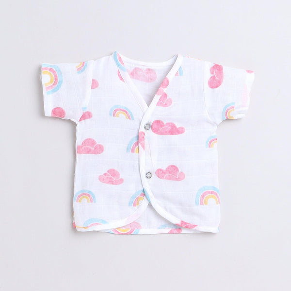 Polka Tots Soft Cotton Pack of 3 Half Sleeves Baby Jhablas