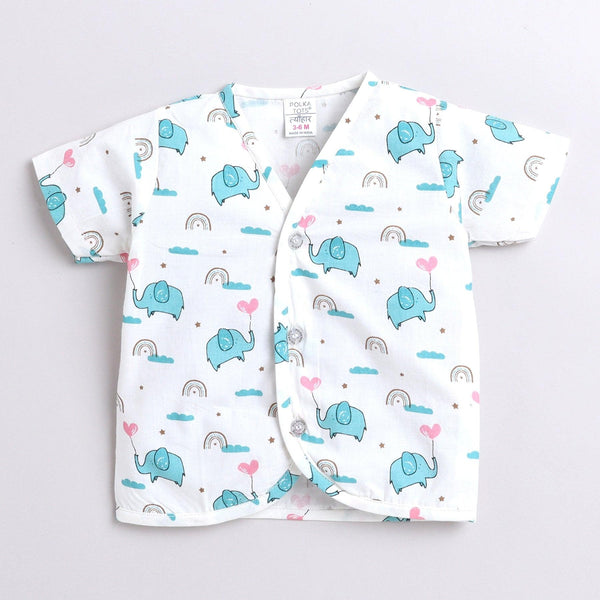Polka Tots Soft Cotton Pack of 3 Half Sleeve Baby Jhablas
