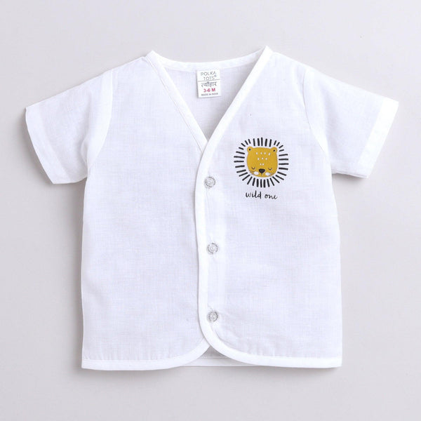 Polka Tots Soft Cotton Pack of 3 Half Sleeve Baby Jhablas