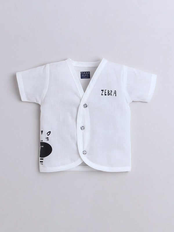 Polka Tots Soft Muslin Cotton Pack of 3 Half Sleeves Baby Jhablas