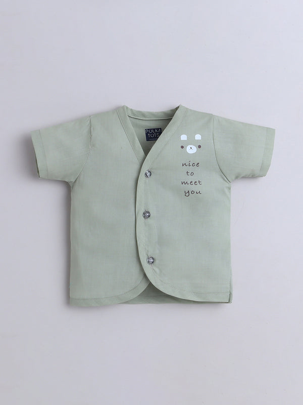 Polka Tots Soft Muslin Cotton Pack of 3 Half Sleeves Baby Jhablas