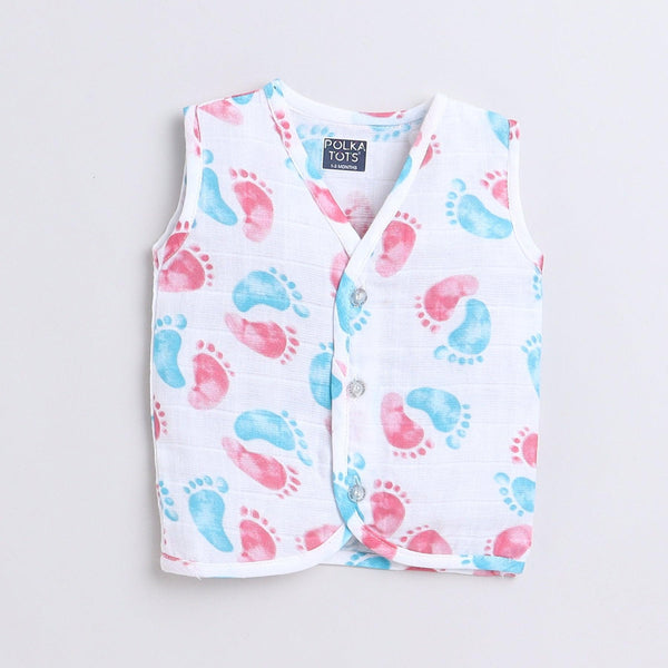 Polka Tots Soft Cotton Pack of 3 Sleeveless Baby Jhablas