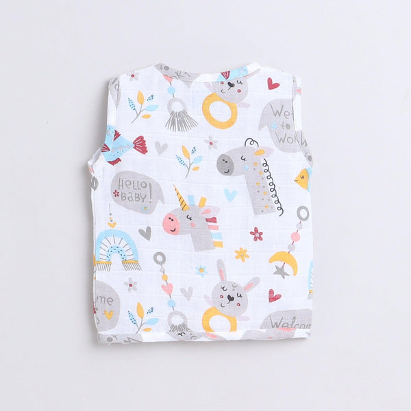 Polka Tots Soft Cotton Pack of 3 Sleeveless Baby Jhablas