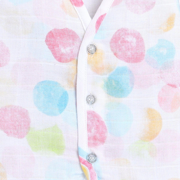 Polka Tots Soft Cotton Pack of 3 Sleeveless Baby Jhablas