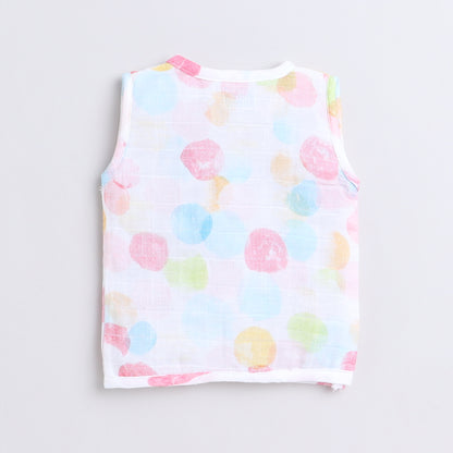 Polka Tots Pack of 3 Sleeveless Vest/Jhabla - Multicolor