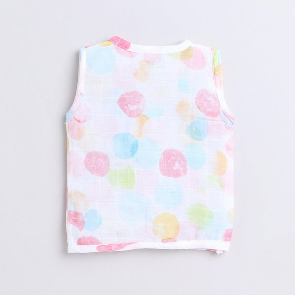 Polka Tots Soft Cotton Pack of 3 Sleeveless Baby Jhablas