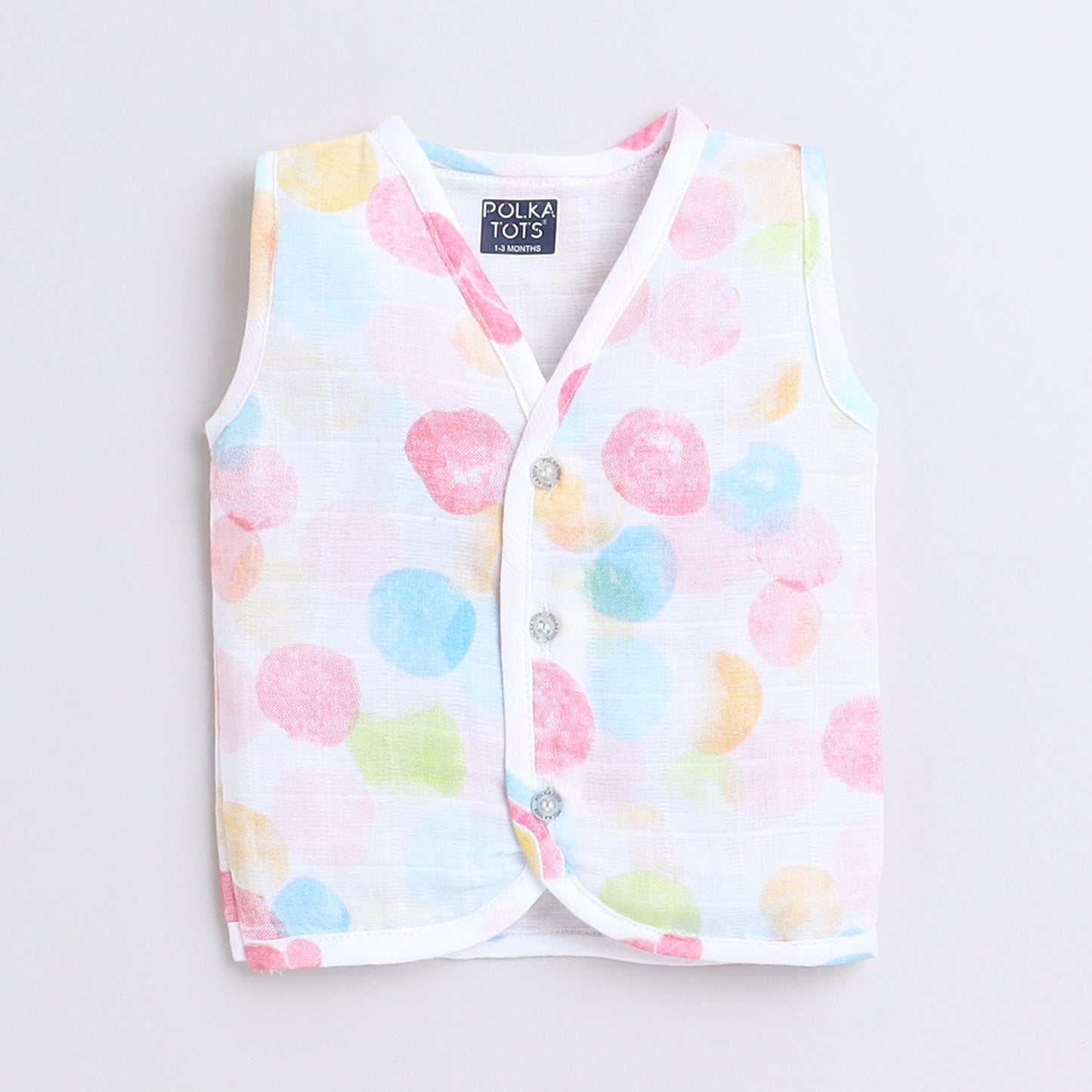 Polka Tots Pack of 3 Sleeveless Vest/Jhabla - Multicolor