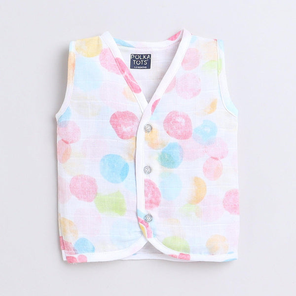 Polka Tots Soft Cotton Pack of 3 Sleeveless Baby Jhablas