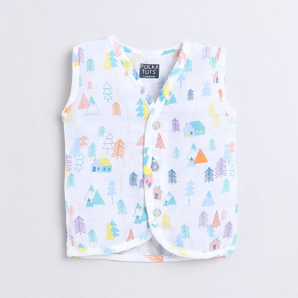 Polka Tots Soft Cotton Pack of 3 Sleeveless Baby Jhablas
