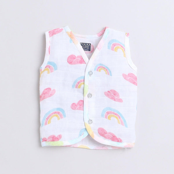 Polka Tots Soft Cotton Pack of 3 Sleeveless Baby Jhablas