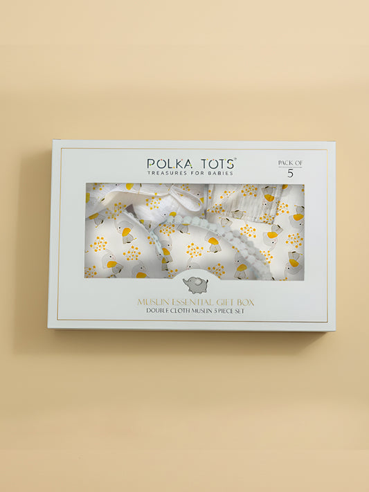 Polka Tots gift hamper set on a beige background