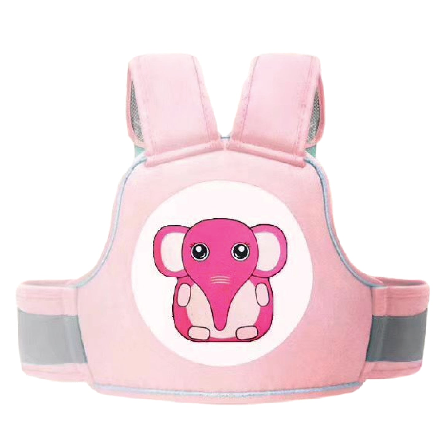 Baby Safety Travel Belt, Two Wheeler Baby Carrier for Kids Age 18M- 4 Years Pink Color (Elephant)