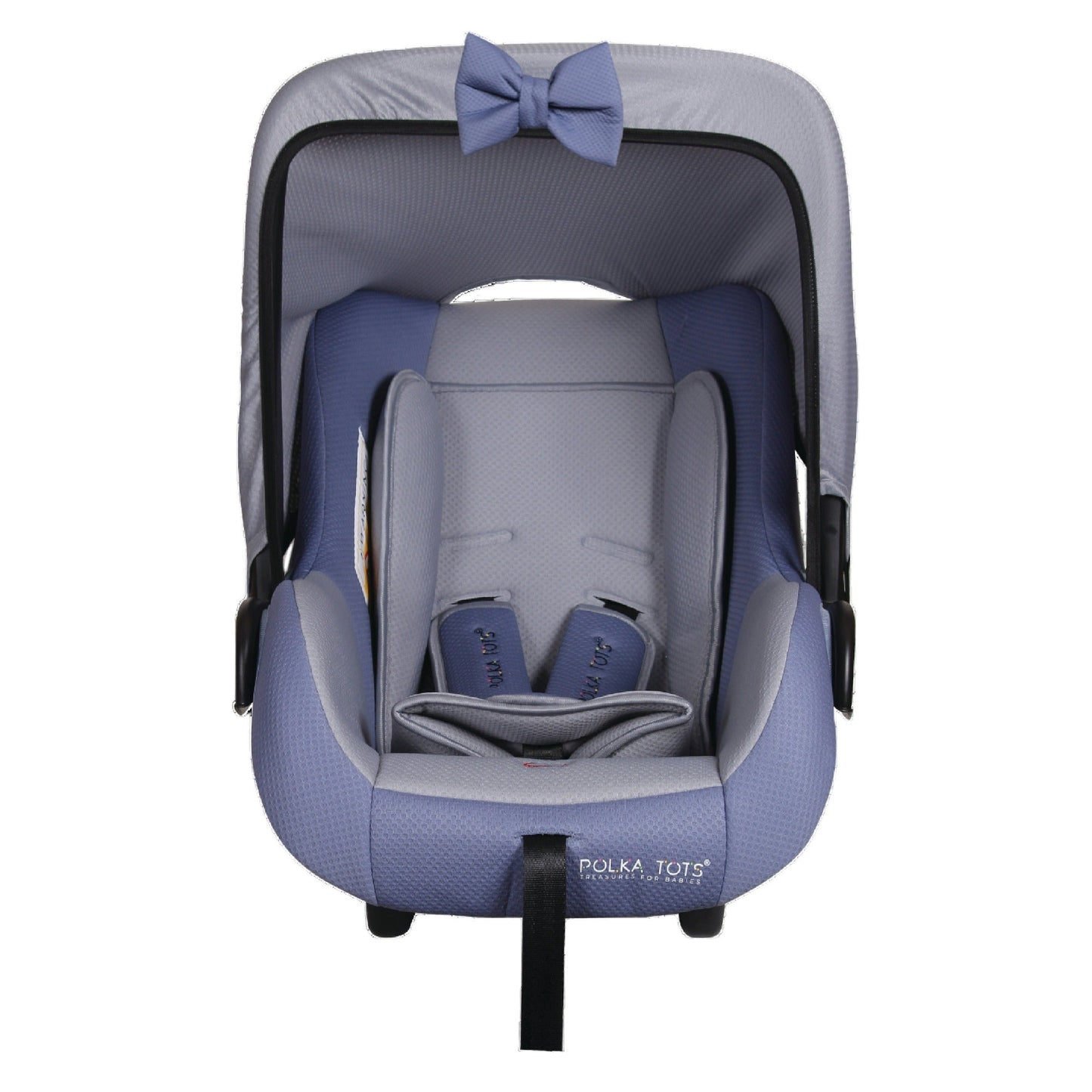 5 in 1 Multi Purpose Baby Car Seat Cum Carrycot with Fancy Bow Tie (Blue)