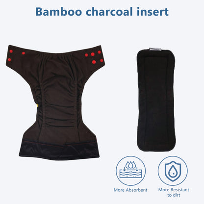 Bamboo Charcoal Reusable Cloth Diaper (Mustache)