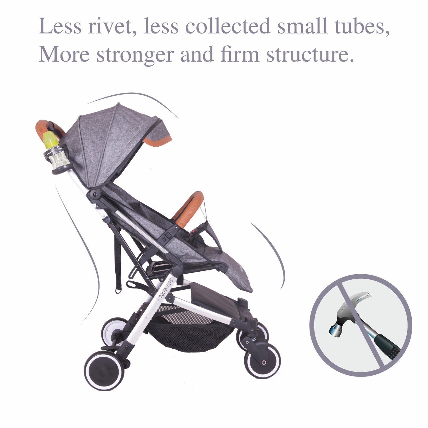 Light weight Travel Baby Trolley Stroller (Grey)