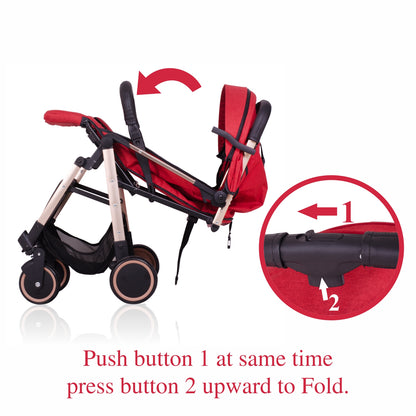 Light weight Travel Baby Trolley Stroller (Red)