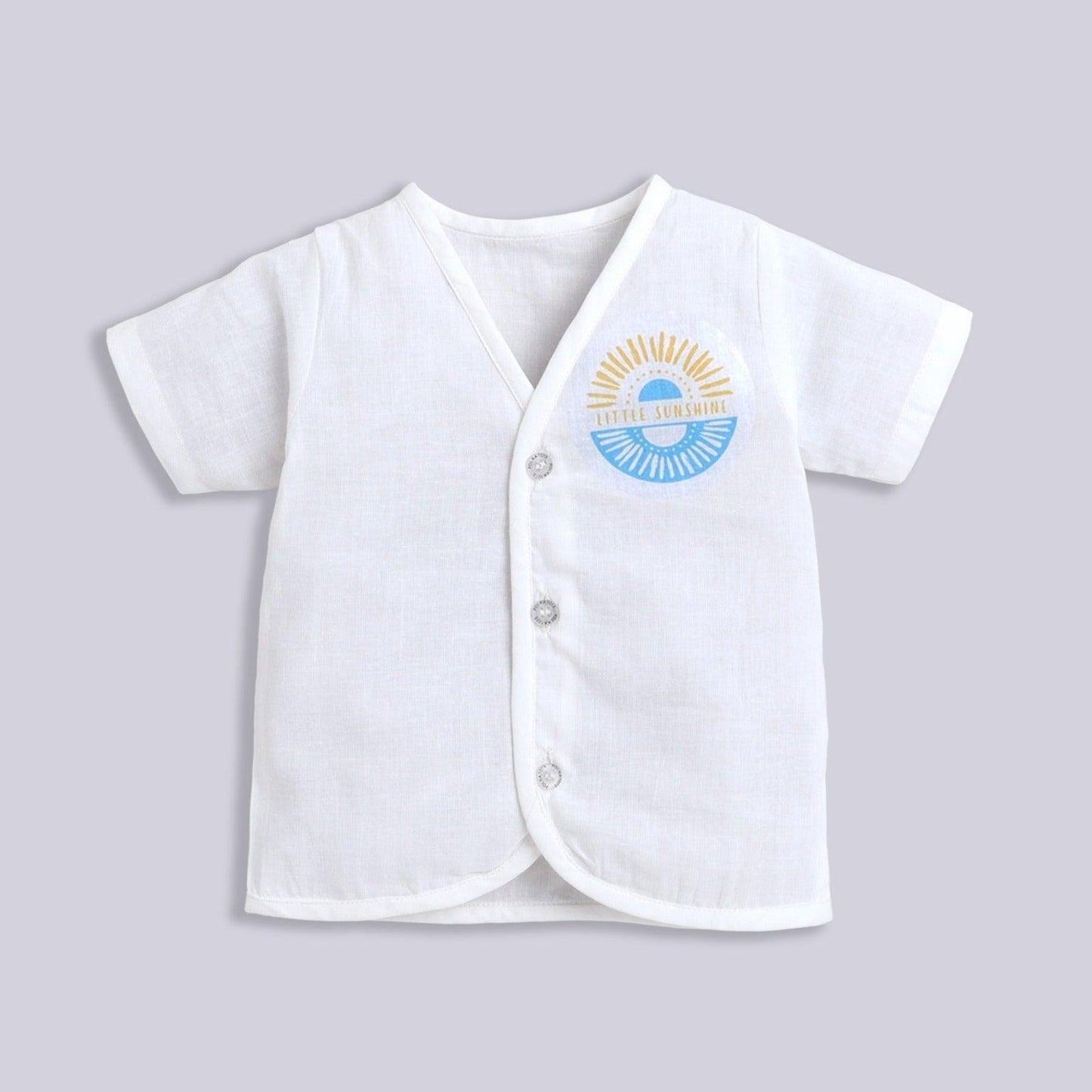 Polka Tots Half Sleeves Vest/Jhabla - White