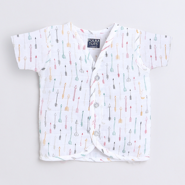 Polka Tots Soft Cotton Pack of 3 Half Sleeves Baby Jhablas