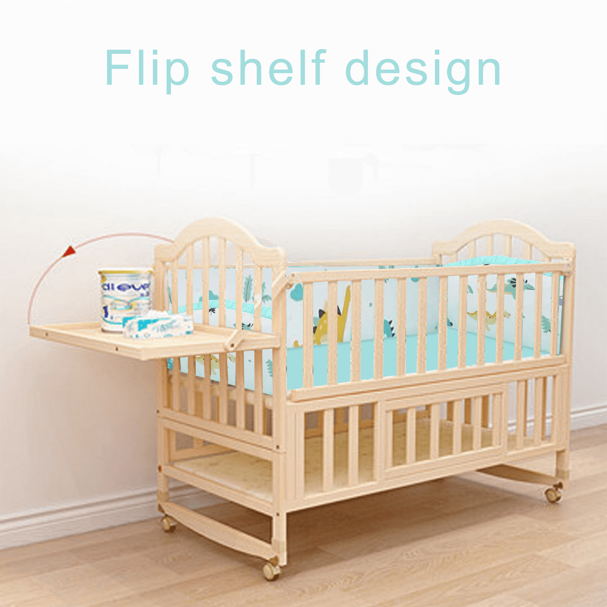 POLKA TOTS Elegant Wooden Rocking Cradle Baby Crib Cot Kids Toddler PolkaTots.in