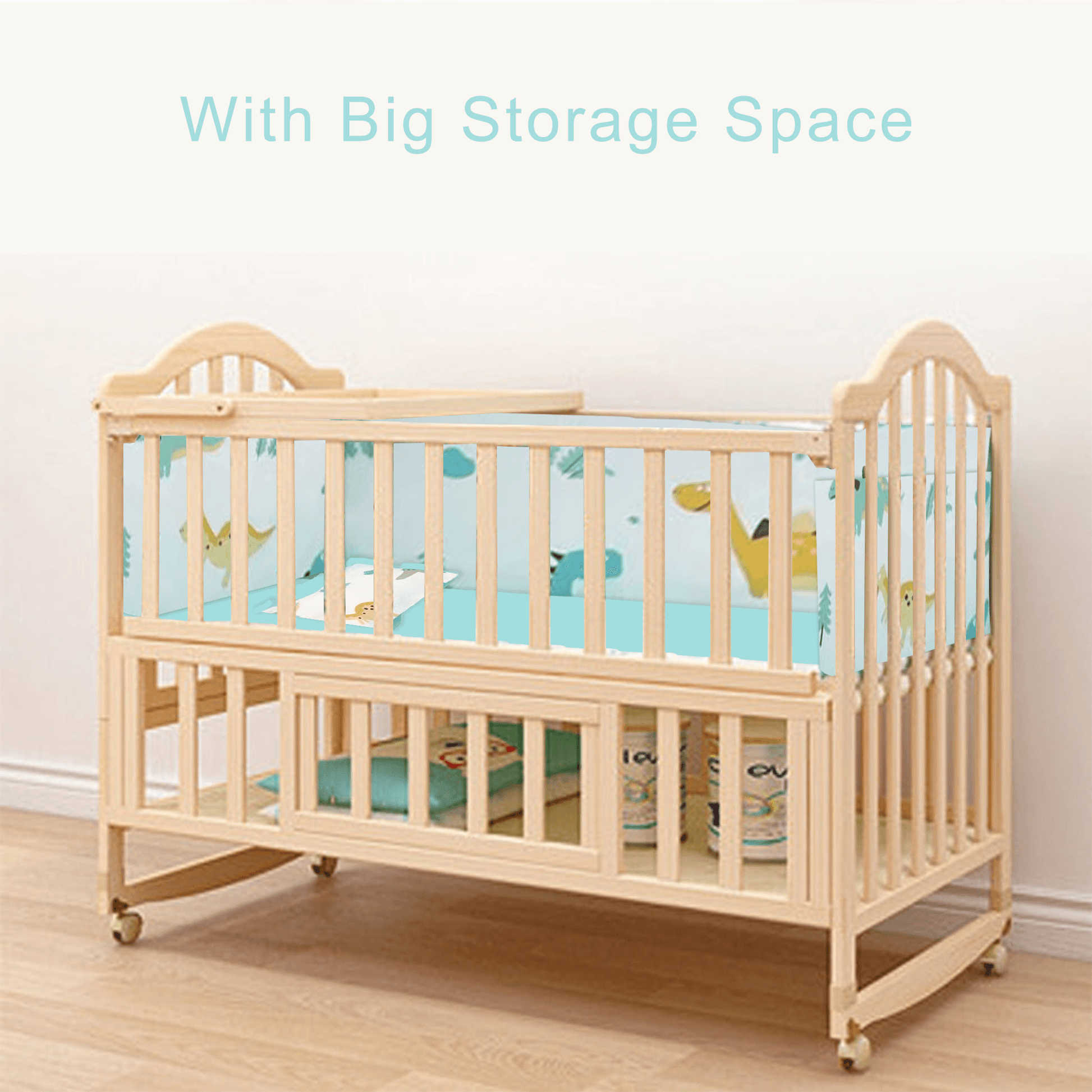 POLKA TOTS Elegant Wooden Rocking Cradle Baby Crib Cot Kids Toddler PolkaTots.in