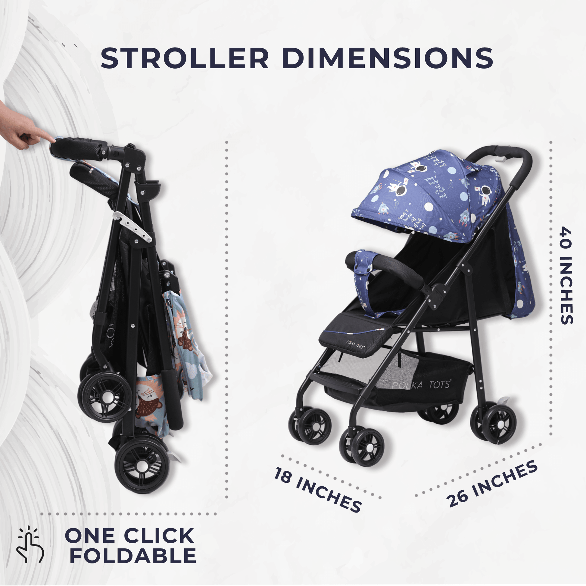 polka dot car seat and stroller Polka Tots Click Clack Travel System Space Stroller + Car Seat
