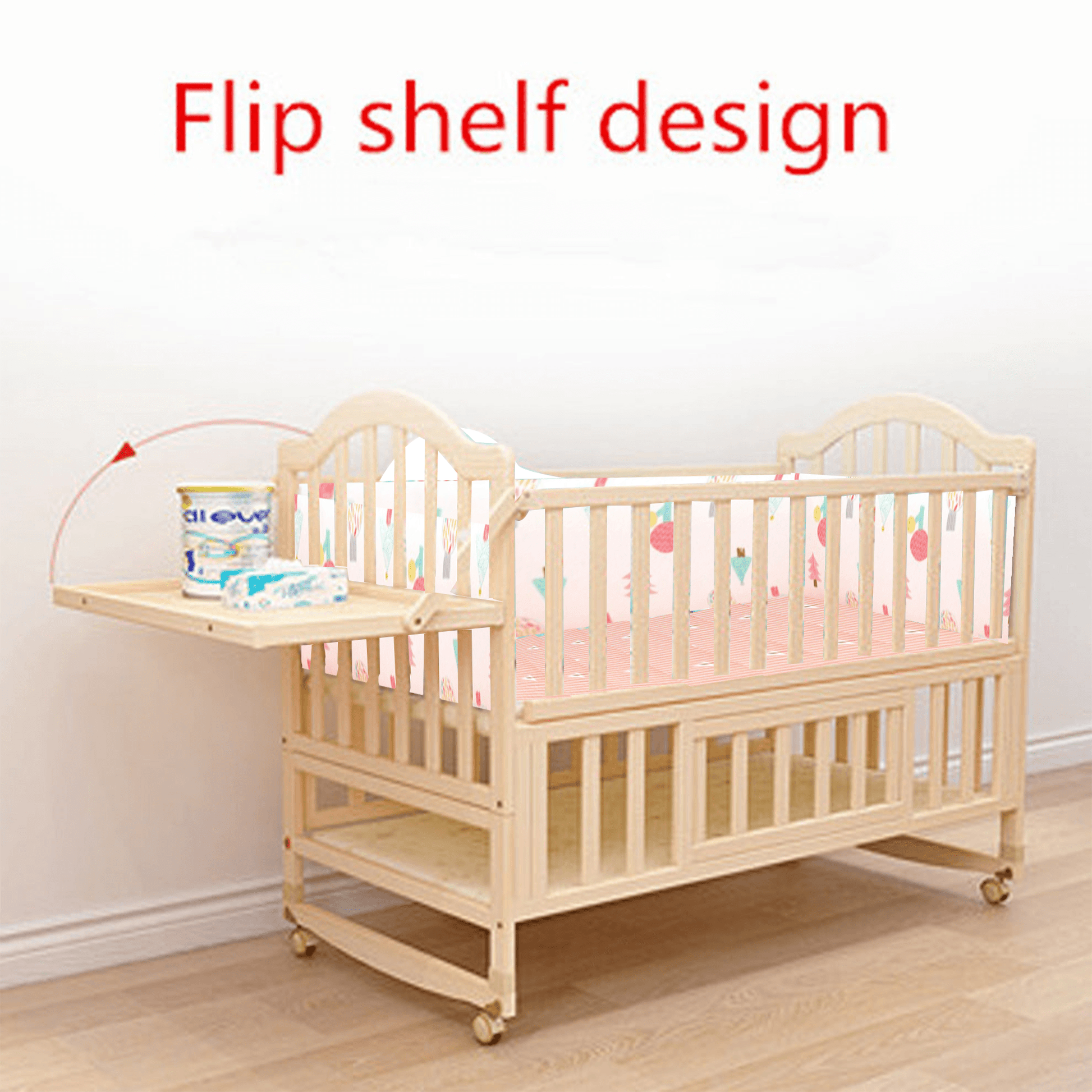 POLKA TOTS Elegant Wooden Rocking Cradle Baby Crib Cot Kids Toddler PolkaTots.in