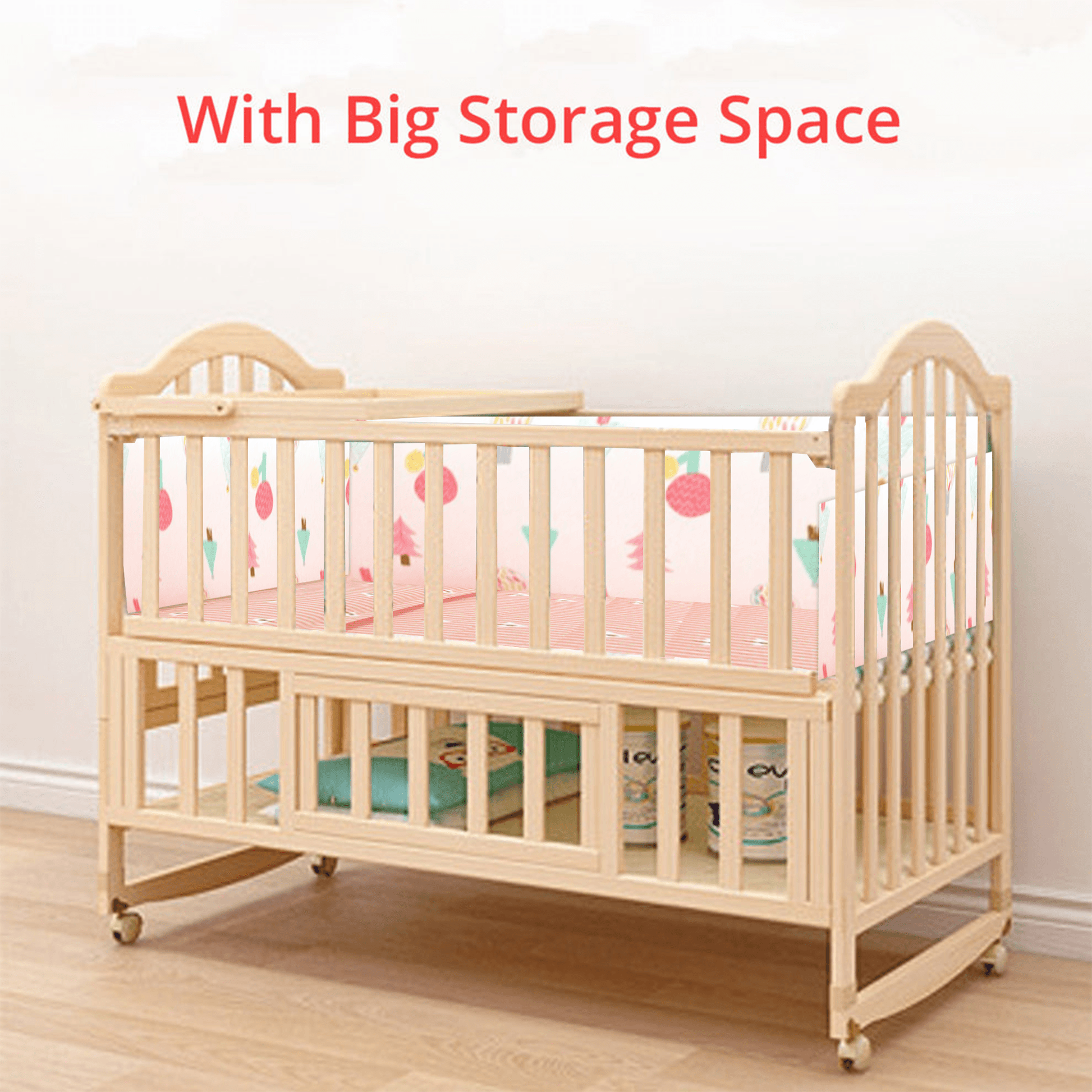 POLKA TOTS Elegant Wooden Rocking Cradle Baby Crib Cot Kids Toddler PolkaTots.in