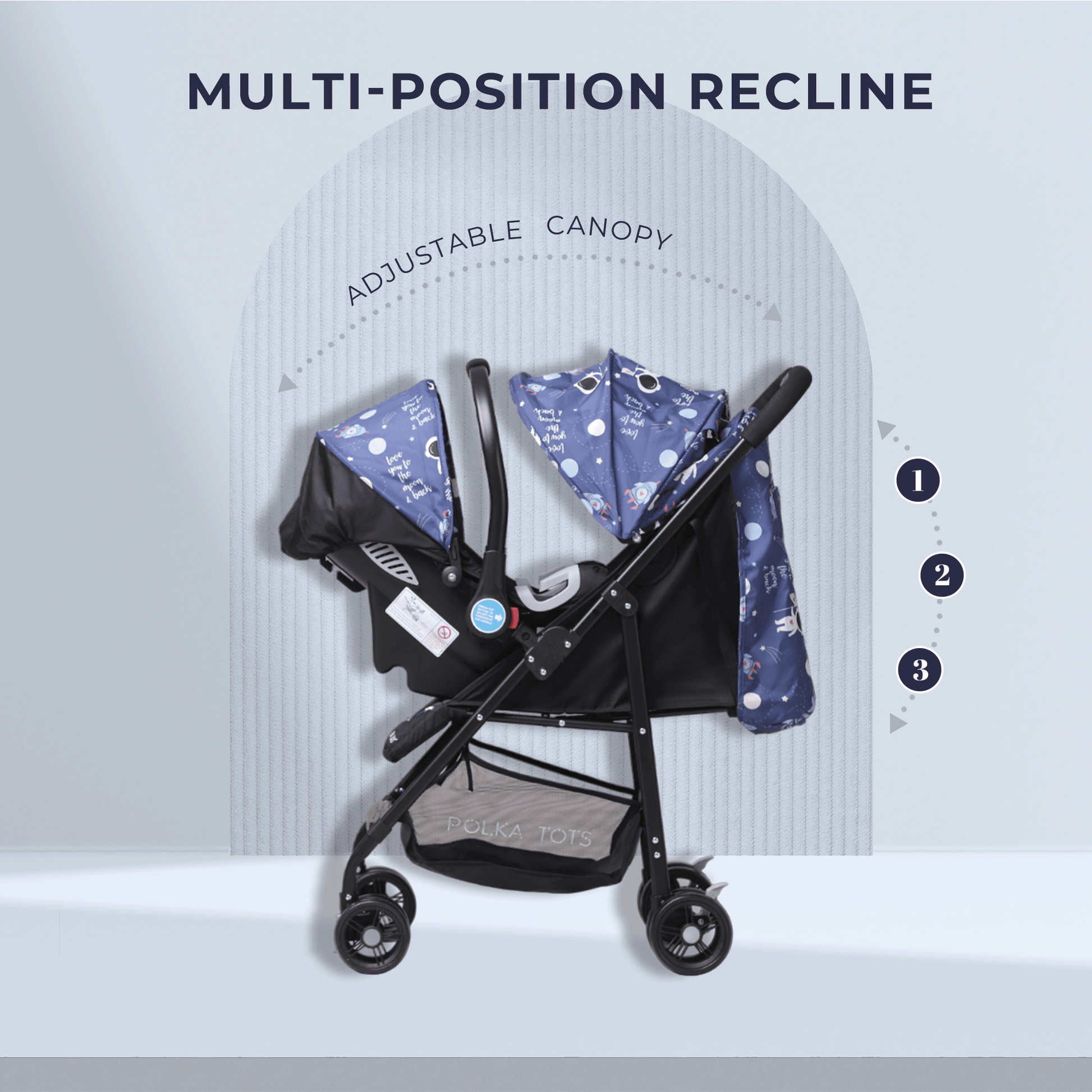 polka dot car seat and stroller Polka Tots Click Clack Travel System Space Stroller + Car Seat