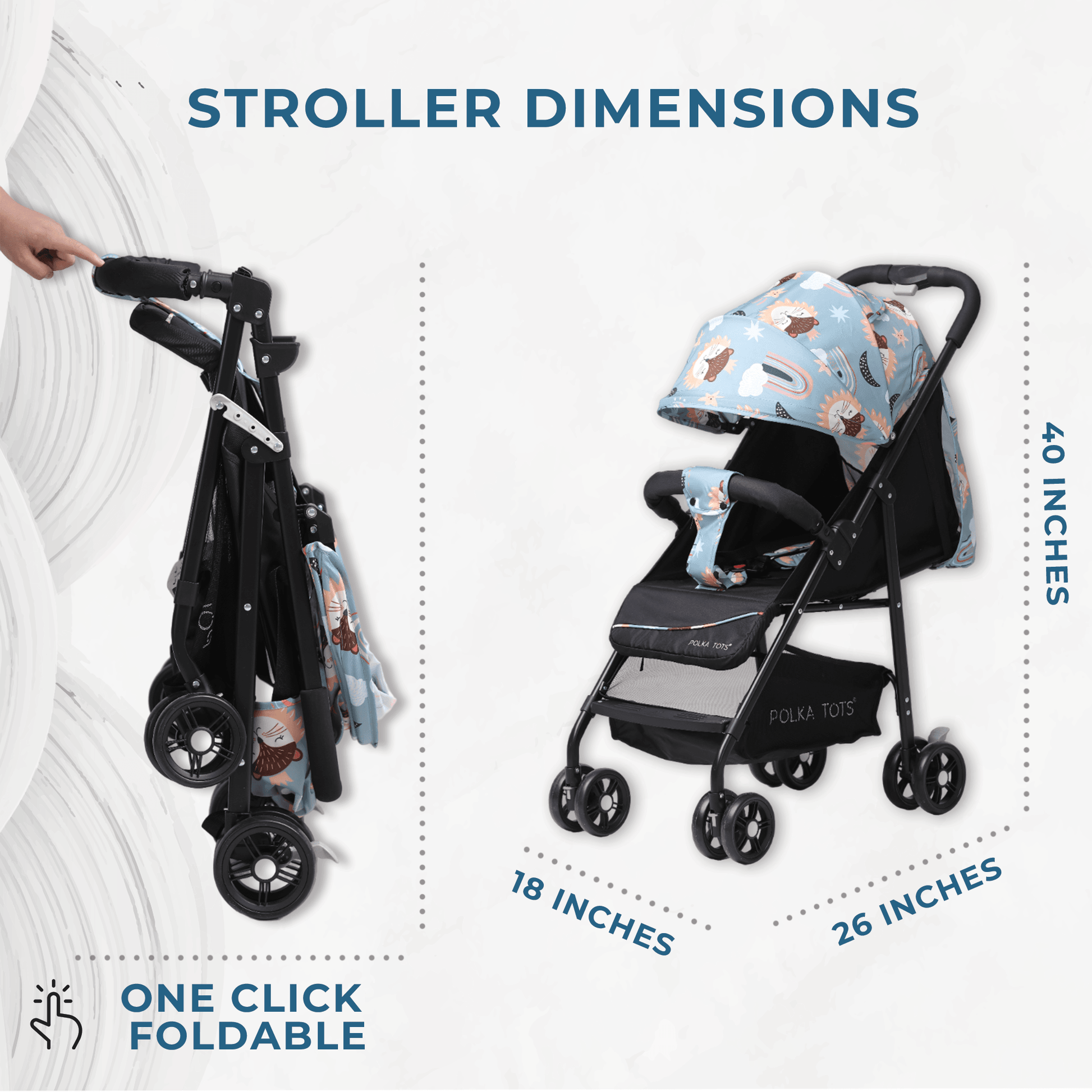 Polka Tots Click Clack Travel System Rainbow Stroller Car Seat Green