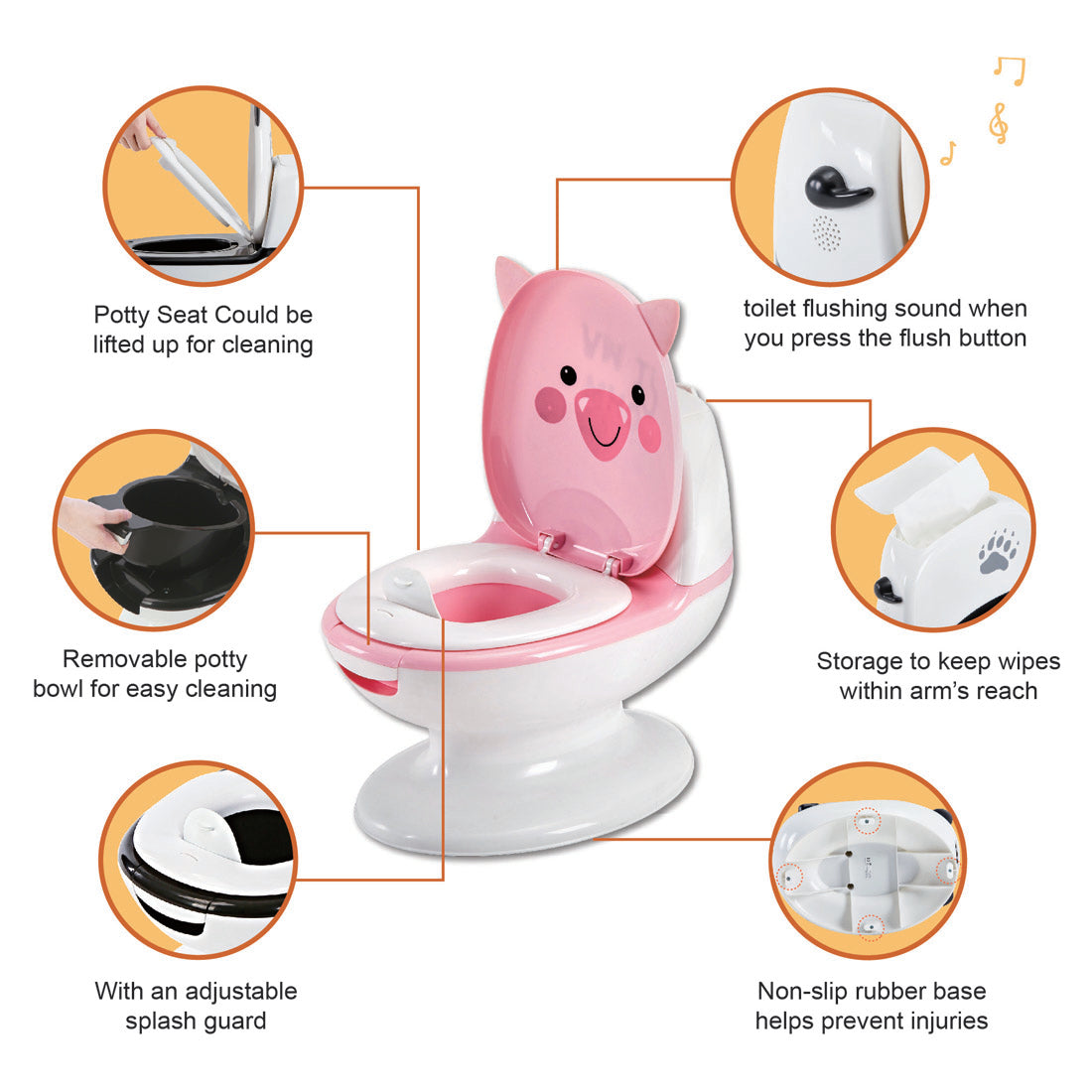 usage of pink color potty training seat 
