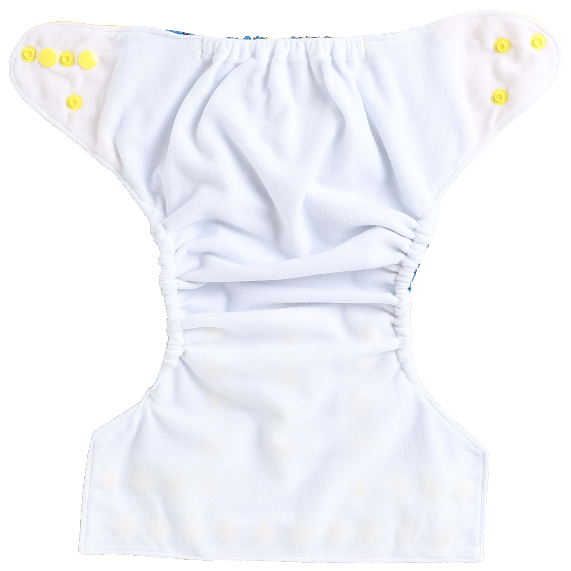 Cloth Diaper with Adjustable Snap yellow buttons
