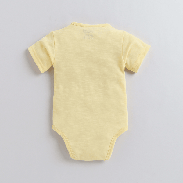 Polka Tots Half Sleeves Rompers Onesie Life Is Better - Yellow