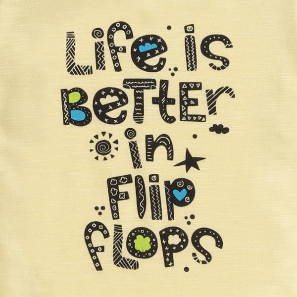 Polka Tots Half Sleeves Rompers Onesie Life Is Better - Yellow