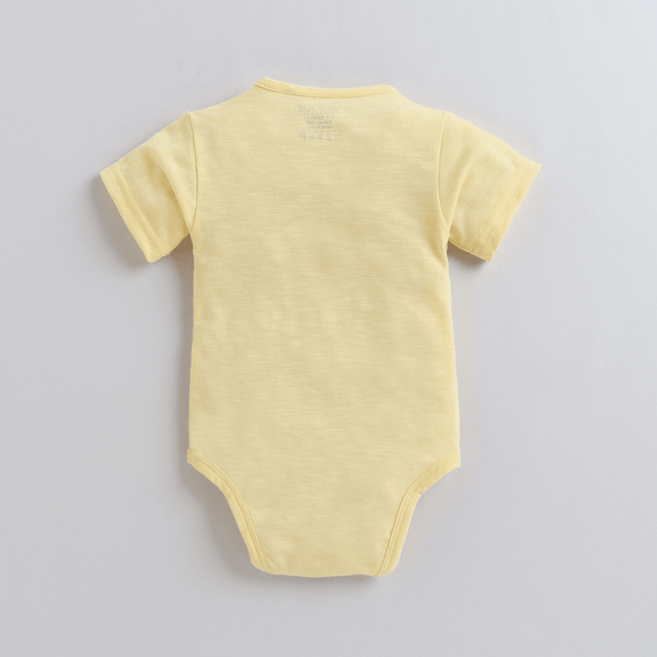 Polka Tots Half Sleeves Rompers Onesie Always Cool Onesie - Yellow