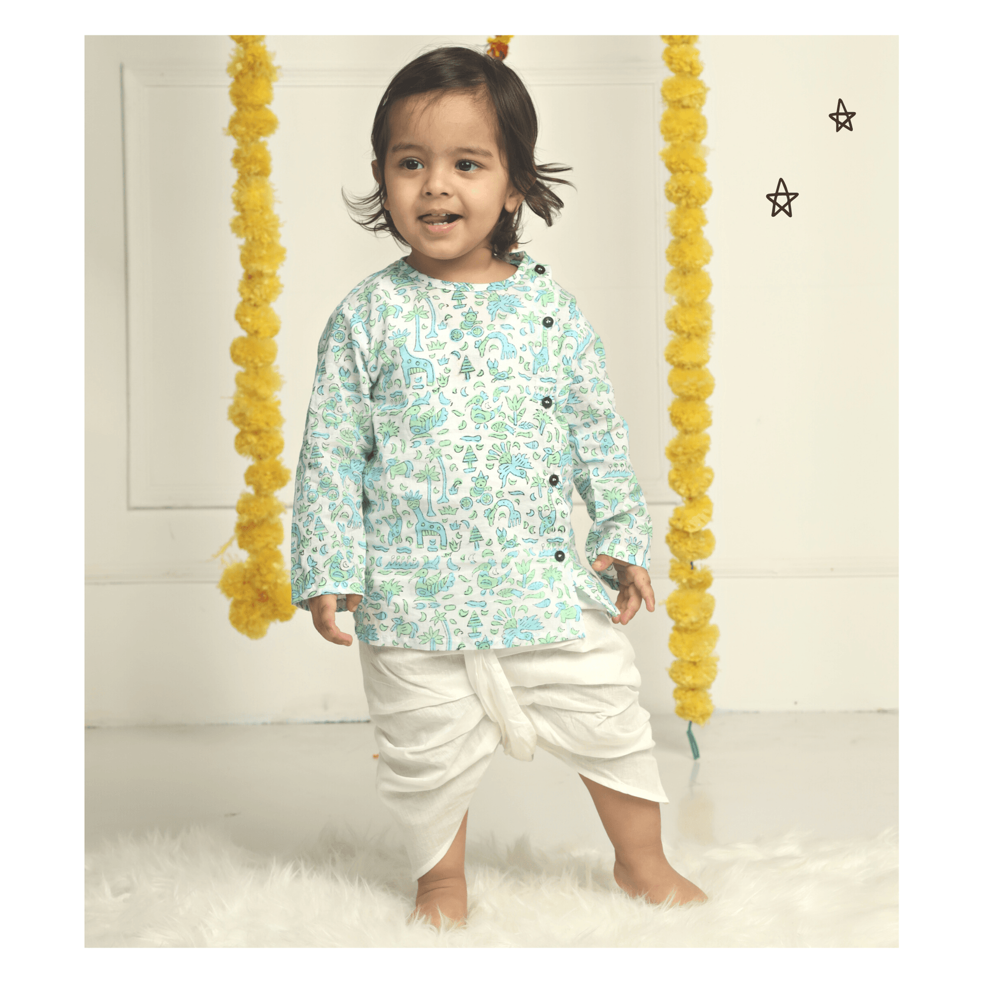 Polka Tots Dhoti Kurta Set for Boys 100 Super Soft Cotton