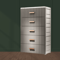 POLKA TOTS Storage Cabinet Five Drawers For Clothes (Grey)