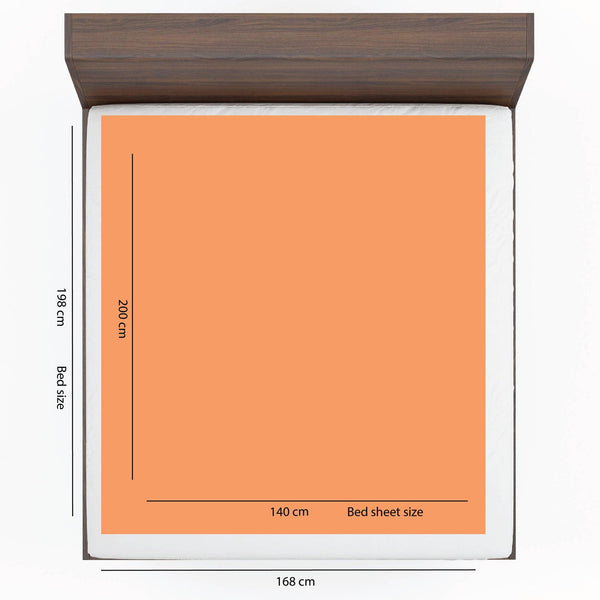 Baby Dry Sheet / Bed Protector XL Peach (Size 140 x 200 CM)