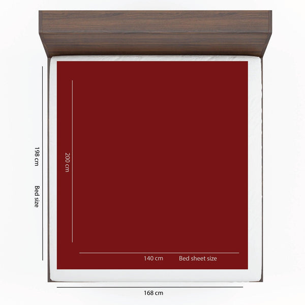 Baby Dry Sheet / Bed Protector XL Maroon (Size 140 x 200 CM)
