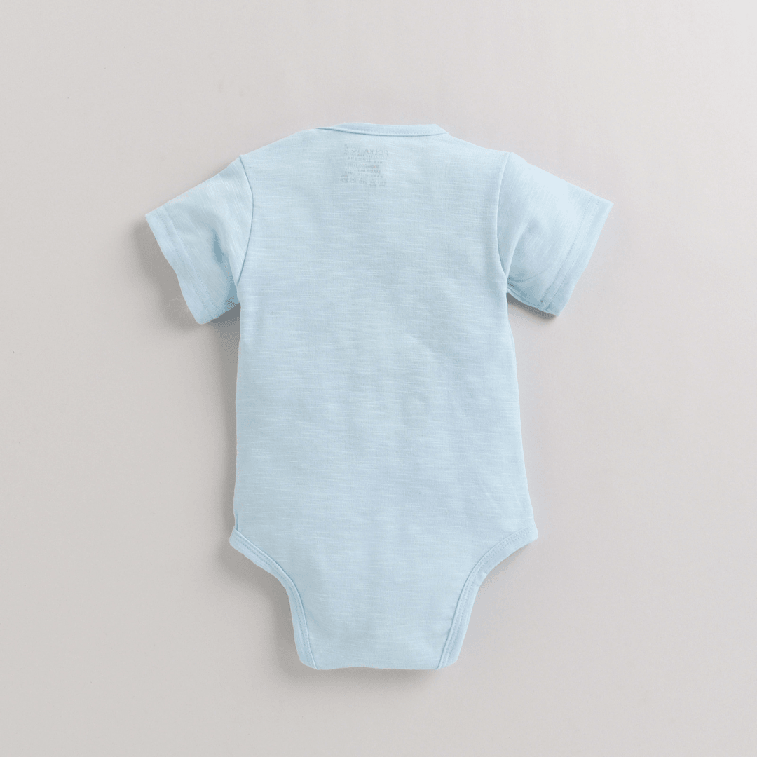 Polka Tots Half Sleeves  Rompers Onesie Life Is Better- Blue