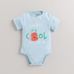 Polka Tots Half Sleeves  Rompers Onesie Always Cool print - Blue